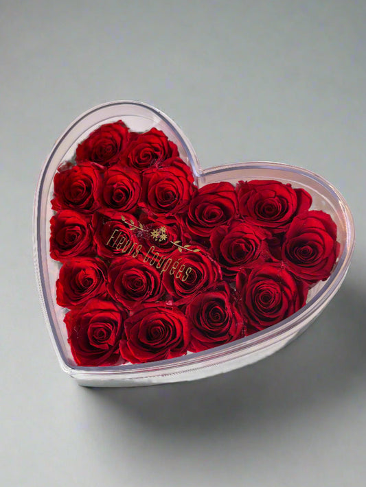 Cœur éternel - 19 roses rouges éternelles