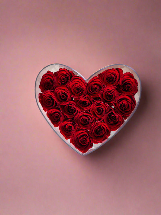 Cœur éternel - 19 roses rouges éternelles