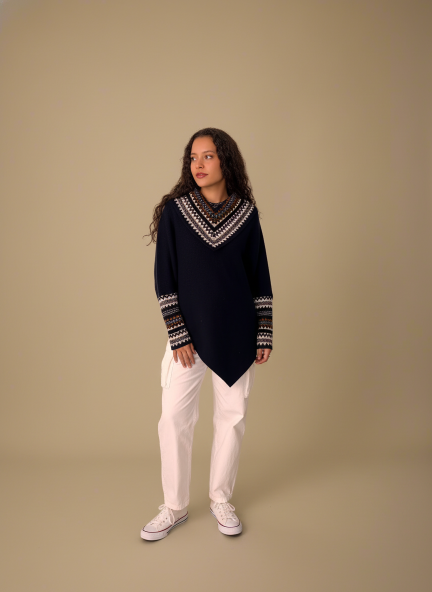 Dark Blue Poncho Commercial Packshot